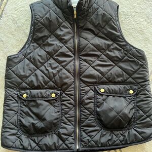 Black Quilted Vest with Pockets